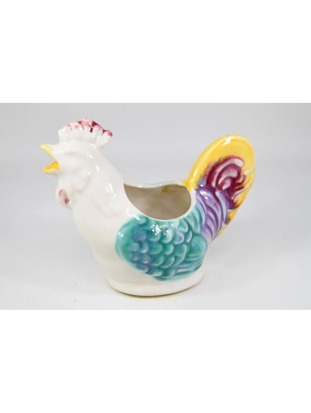 Rooster Chicken Creamer Pitcher Ceramic MCM Retro Vintage Figural Crowing
